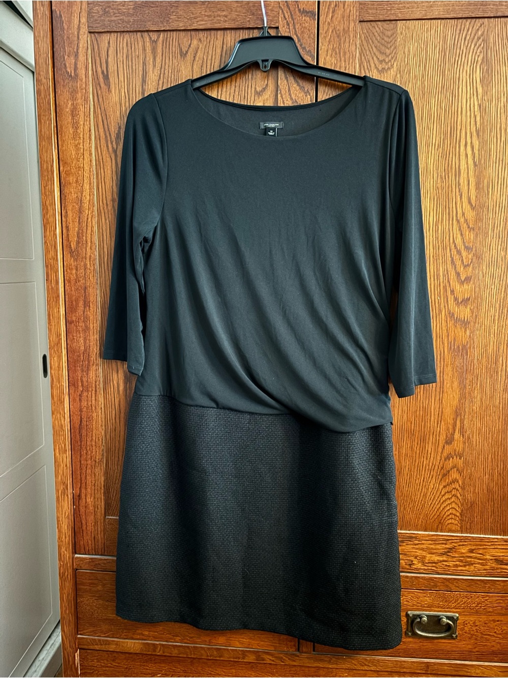 Ann Taylor Black Two-Piece Look Knit Dress